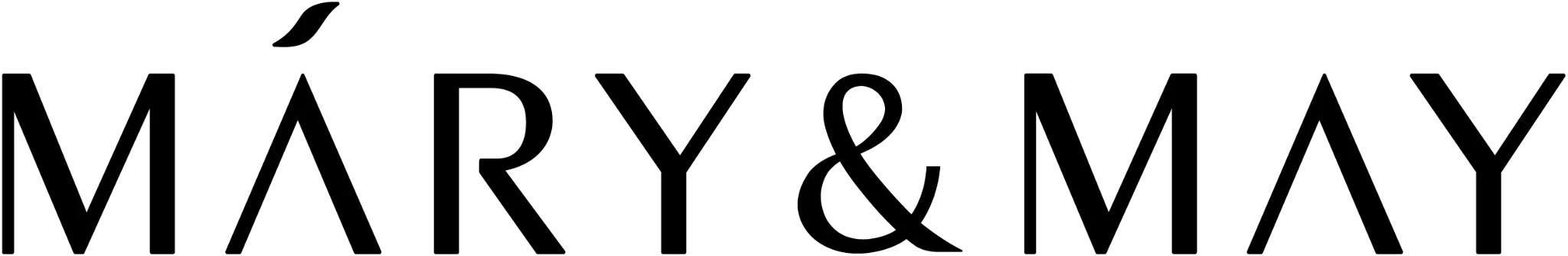 Mary&May logo. Svart logo transparent bakgrund.