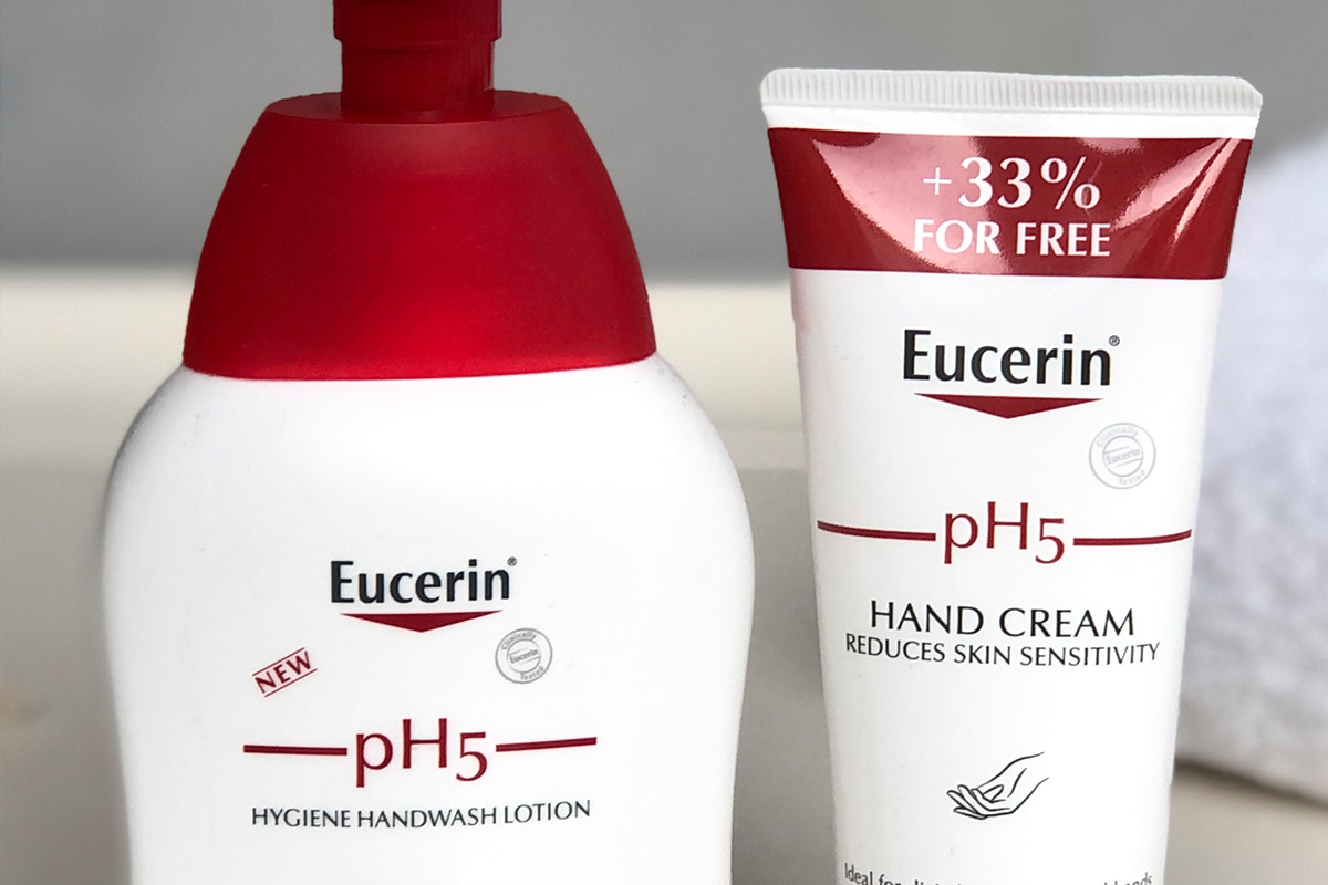 Handwashlotion och hand cream från Eucerin.