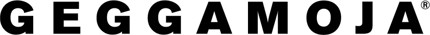 Logotyp för Geggamoja med svarta stora versaler. 