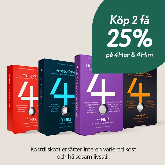 Erbjudande på 4her & 4him. 25% vid köp av 2
