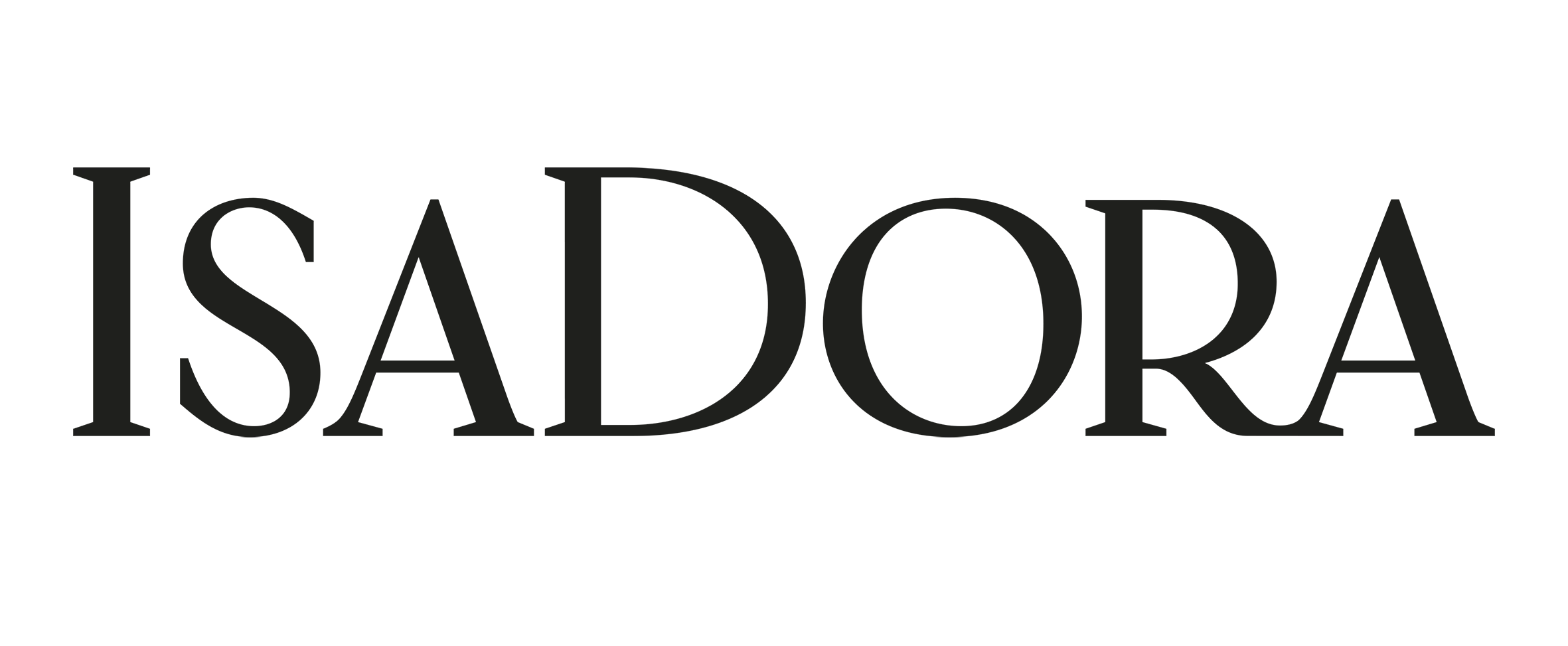 Logotyp för Isadora med stora versaler.