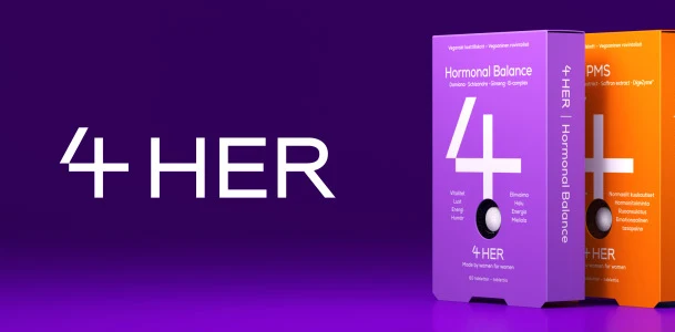 4 her, fyra av deras produkter står på rad.