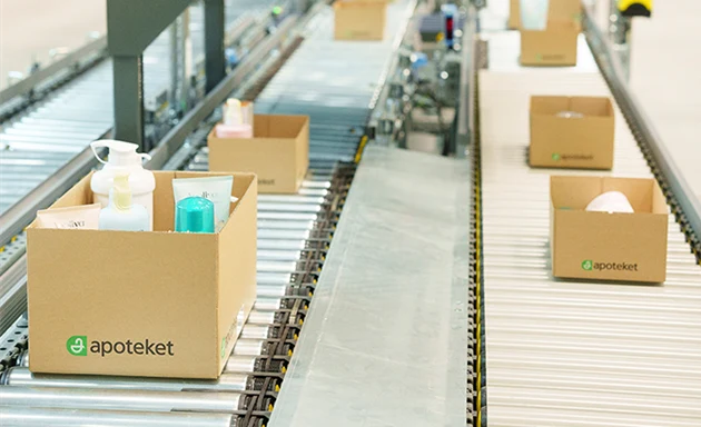 Apotekets e-handels lager.