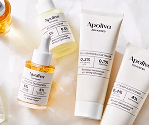 Apoliva Advanced-serien mot en vit bakgrund.