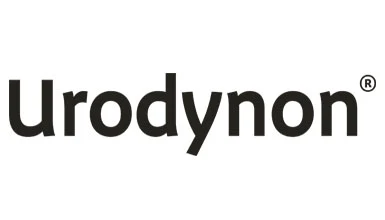 Logotyp för Urodynon med små versaler mot en vit bakgrund.