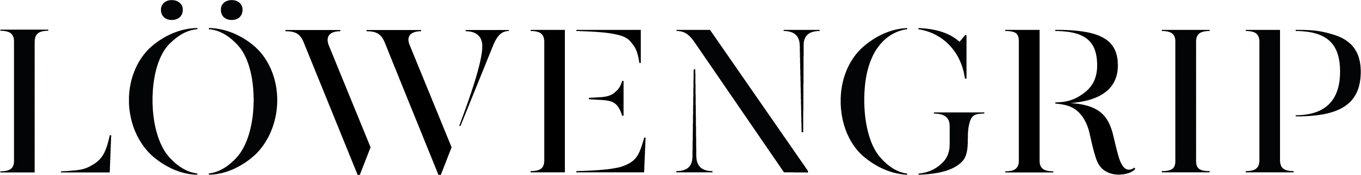 Logotyp för Löwengrip med stora versaler.