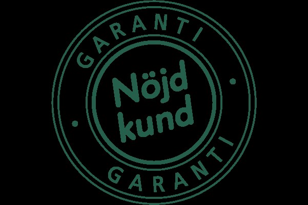 Sigill med texten ”Nöjd kund”.