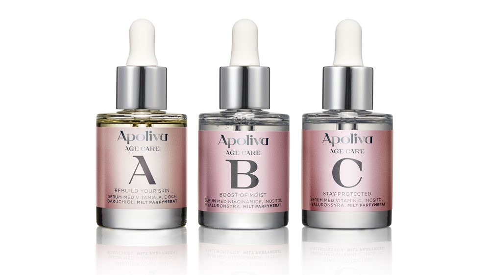 3 serum från Apoliva Age Care-serien.