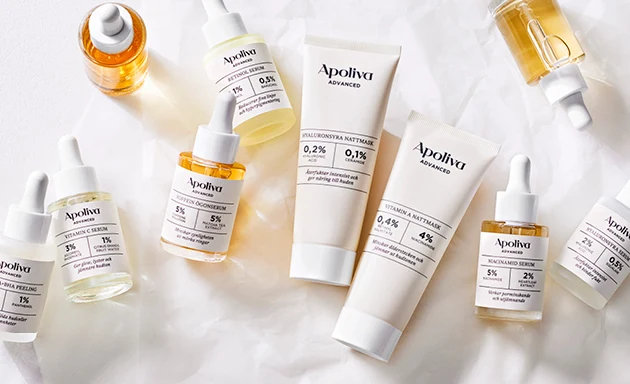 Apoliva Advanced-serien mot en vit bakgrund.