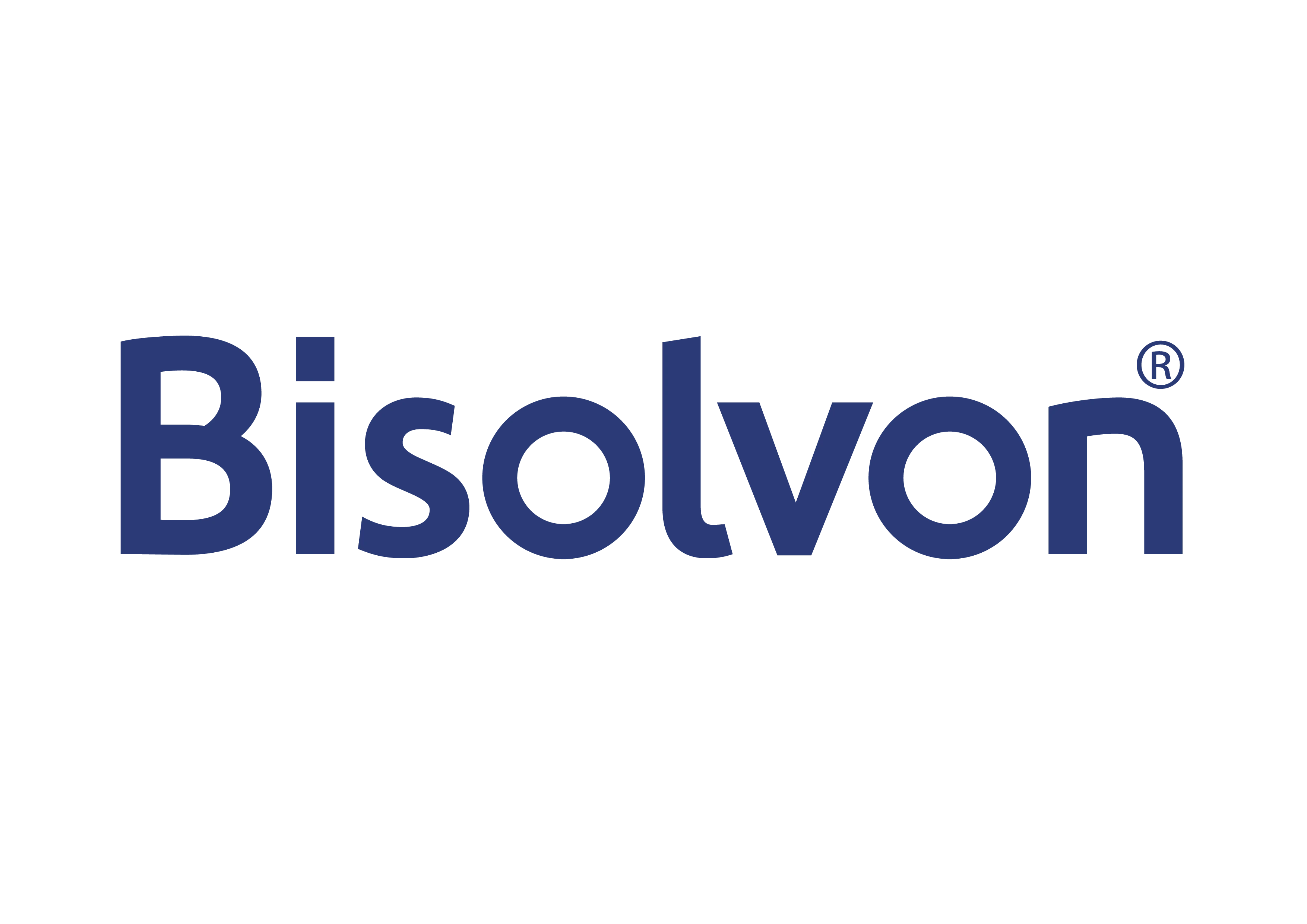 Logotyp för Bisolvon med en mörkblå text och en tydlig typografi.