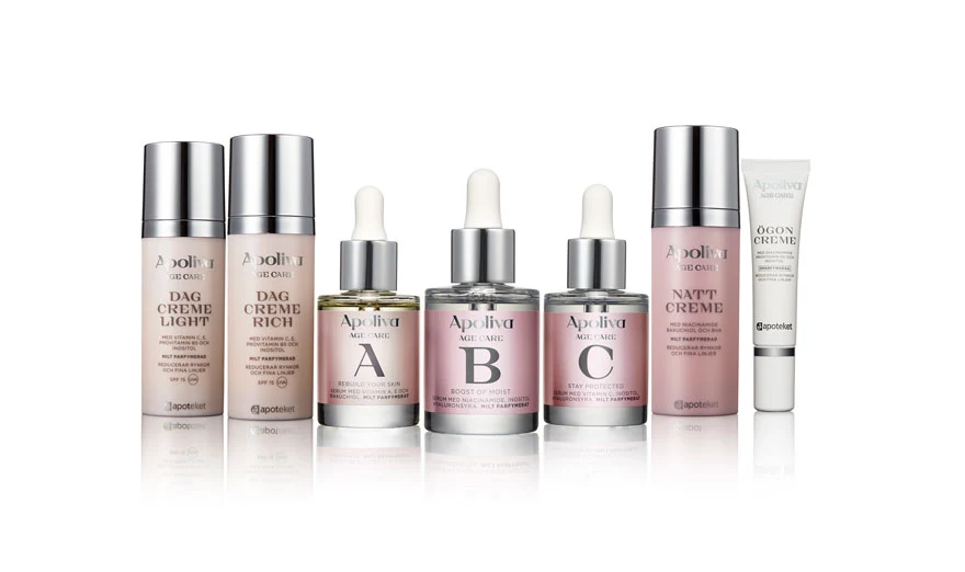 Apoliva Age Care sortimentet. 